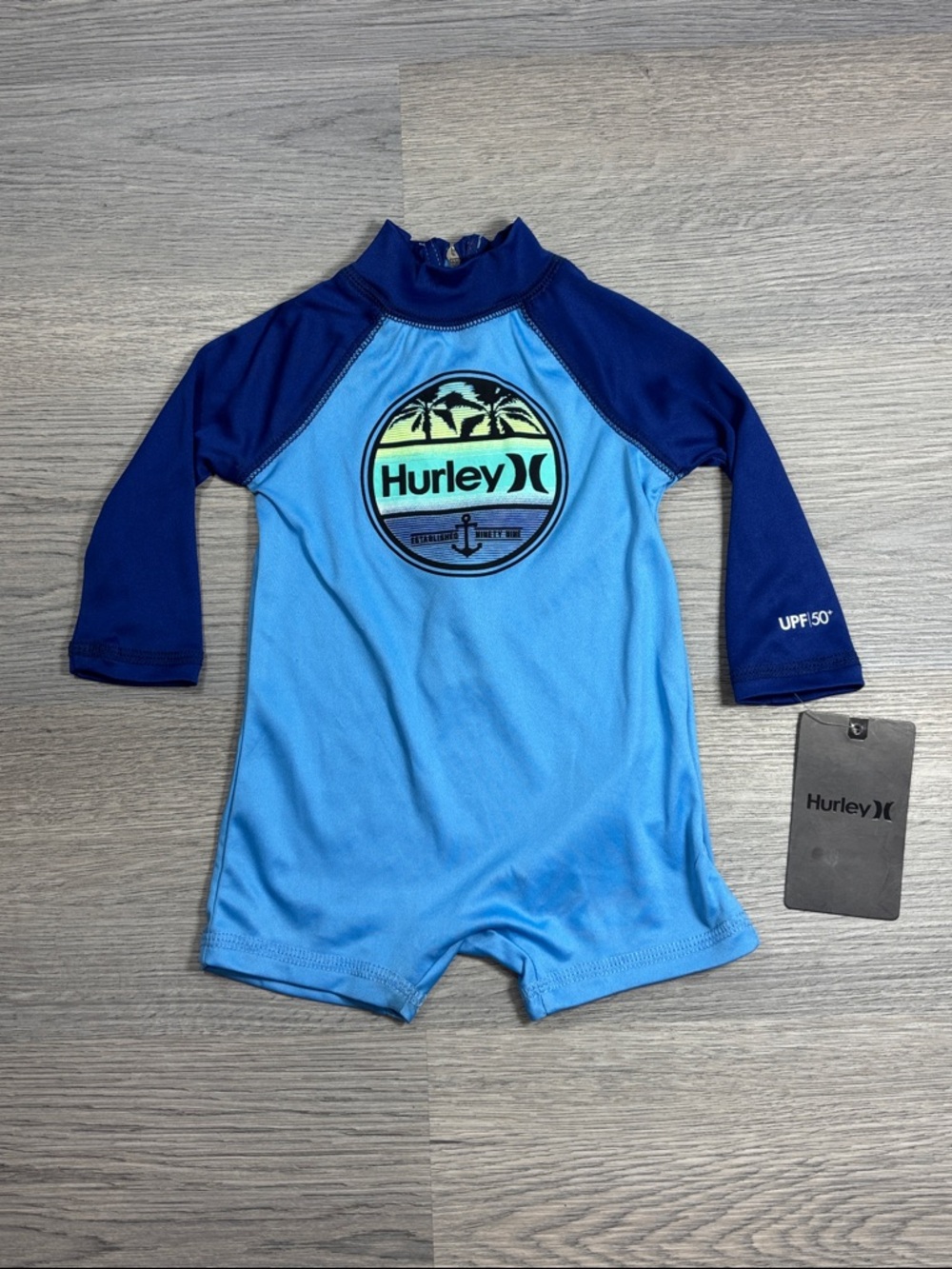 Hurley NIKE Baby UPF 50+ Rash Guard Swim Suit - size NB 0-3m NWT